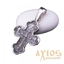 The cross «Crossing the Cross. The Don Icon of the Mother of God», silver 925 ° with blackening, 35x20 mm, O 13606 - фото