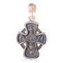 The natty cross «Lord Almighty. Icon of the Mother of God «Inexhaustible Cup», gold 585 with blackening, 33x20 mm, О п02674