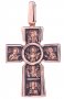 The cross «Crucifixion». Our Lady «Incarnation». «Five Saints», gold 585 with black, 45x25mm, О п01749