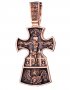 The cross «Crucifixion. Icon of the Mother of God «Seven-Shot, gold 585 with blackening», 30x20mm, О п01652