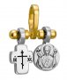 The cross with the image of the Mother of God«The Sign», 925° sterling silver, gold plated