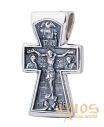 The cross «Crucifixion», silver 925 with blackening, 28x17mm, О 13141 - фото