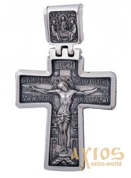 The cross «Crucifixion», silver 925 with blackening, 55x35mm, O 131924 - фото