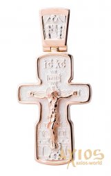 Neck cross, gold with silver, 50x25 mm, O 7041480 - фото