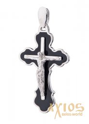 Neck cross, silver 925 with enamel (250048Ah) - фото