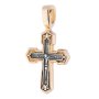 Neck cross, silver 925 with gilding and blackening, 23x12mm, O 132388