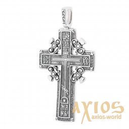 The cross «Calvary cross», silver 925 with black, 55x31mm, O 13501 - фото