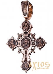 The natty cross «Lord Almighty», gold 585, with blackening, 60х40мм, О п01616 - фото
