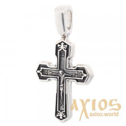 Silver cross with crucifix, 20x12 mm, O 132478 - фото