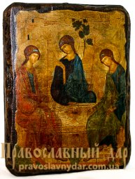 Icon Antique Holy Trinity St. Andrei Rublev 7x9 cm - фото