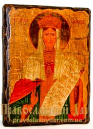 Icon of antique holy Empress Alexandra 7x9 cm - фото
