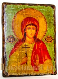 Icon Antique Holy Martyr Alla Gotfskaya 7x9 cm - фото
