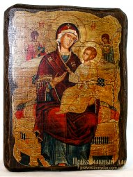 Icon antique Vsetsaritsa 13x17 cm Holy Mother of God - фото