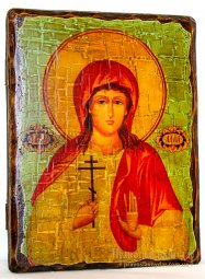 Icon Antique Holy Martyr Alla Gotfskaya 13x17 cm - фото