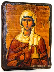 Icon Antique Holy Great Martyr Anastasia 13x17 cm - фото