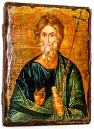 Icon Antique Holy Apostle Andrew 13x17 cm - фото