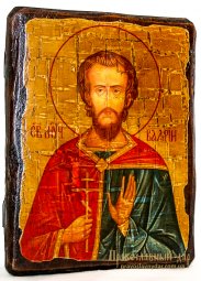 Icon Antique Holy Martyr Valery Melitinsky 13x17 cm - фото