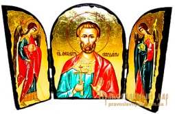 Icon of antique holy martyr Bogdan (Theodotus) Skladen triple - фото