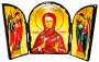 Icon Antique Holy Martyr Barbara Skladen triple