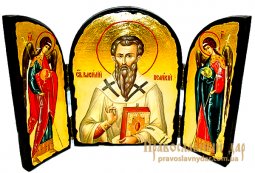 Icon Antique St. Basil the Great Skladen triple - фото
