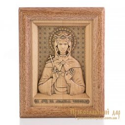 Carved icon of Holy Martyr Ludmila of Bohemia - фото