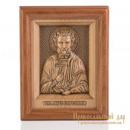 Carved icon of St. Martyr Eugene - фото