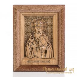Carved icon of St. Basil the Great - фото