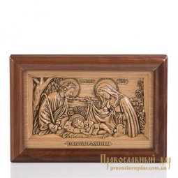 Carved icon of the Holy Family - фото