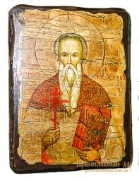 Icon antique Martyr Myron Kizichesky 21x29 cm - фото