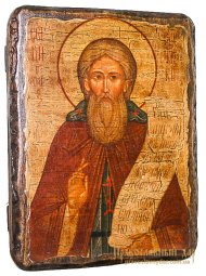 Icon Antique St. Sergius of Radonezh 17h23 cm - фото