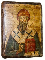 Icon antique saint Saint Spyridon 21x29 cm - фото