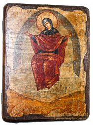 Icon of the Holy Theotokos antique bread 17h23 see Sporitelnitsa - фото
