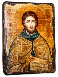 Icon antique Rev. Adrian Poshehonsky 21x29 cm - фото