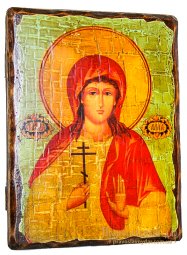 Icon Antique Holy Martyr Alla Gotfskaya 17h23 cm - фото