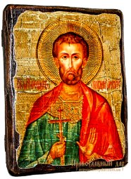Icon of antique holy martyr Bogdan (Theodotus) Ancyra 17h23 cm - фото