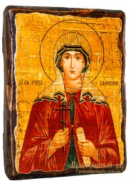 Icon Antique Holy Martyr Valentine Palestinian 17h23 cm - фото