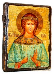 Icon Antique Holy Martyr Vera 17h23 cm - фото