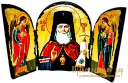 Icon Antique St. Luke Archbishop Crimean Skladen triple - фото