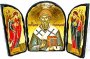 Икона под старину Святитель Спиридон Тримифунтский Складень тройной