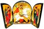 Икона под старину Святой Георгий Победоносец Складень тройной