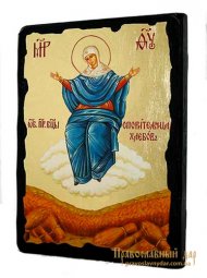 Икона под старину Пресвятая Богородица Спорительница хлебов с позолотой 30x40 см - фото
