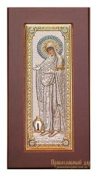 Icon of the Blessed Virgin Herondissa 6x8 cm Velvet folding Greece - фото