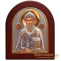 Icon of the Holy Saint Spyridon 8x10 cm (arch) Greece - фото