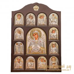 Home iconostasis Holy Theotokos Semistrelnaya 28x42 cm - фото