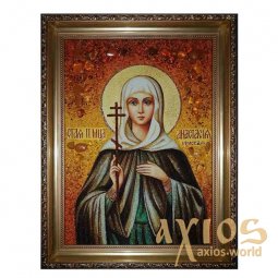 Amber icon of Holy Martyr Anastasia the Roman 20x30 cm - фото
