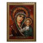 Amber icon of the Mother of God of Kazan 20x30 cm