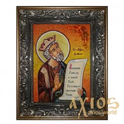 Amber icon of the Holy Prophet David 20x30 cm - фото