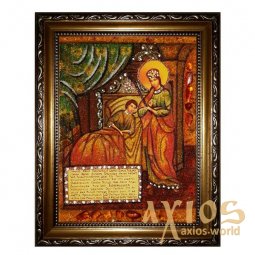 Amber icon of Virgin Mary Healer 20x30 cm - фото