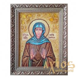 Amber icon Holy Reverend Cyrus Beriyskaya 20x30 cm - фото