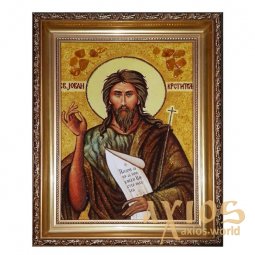 Amber icon of St. John the Baptist 20x30 cm - фото